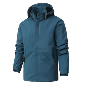 Unisex White Hooded <b>Waterproof</b> Windbreaker <b>Jacket</b> Front Logo Zipper Closure Eco-Friendly Anti-UV Breathable <b>Thin</b> Sporty Style - Product Image 4