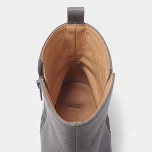 Botas de Tobillo de Cuero Unisex con Logotipo Personalizado, Botines de Cuero 100% con Cierre Lateral para Hombre y Mujer - Product Image 3