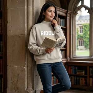 Relaxed Oversize <b>Mock</b> <b>Neck</b> Casual Sweatshirt Cozy Streetwear Oversized <b>Mock</b> <b>Neck</b> <b>Top</b> Heavyweight Relaxed Fit <b>Mock</b> <b>Neck</b> - Product Image 1