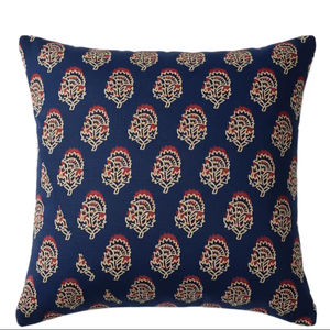 Housse de coussin en coton slub imprimé à la main, motif floral, nouveau design indien, pour canapé et literie, 18x18 pouces - Product Image 1