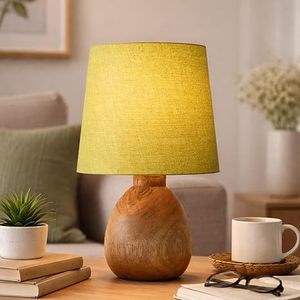 Handcrafted Wooden <b>Table</b> Lamp <b>Rustic</b> <b>Bedside</b> Floor Lamp Wooden Base <b>Bedside</b> Light for Bedroom Home Decor - Product Image 4