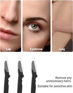 Rasoir pour le visage, rasoirs multi-usages pour femmes et hommes, noir - Product Image 2
