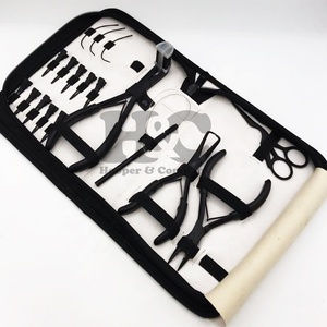 Kit d'outils de pose d'extensions capillaires nouées à la main de qualité supérieure avec pinces en acier, couleur et logo personnalisés, noir, durable, kit d'outils capillaires en promotion - Product Image 4