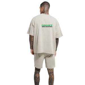 เสื้อยืดแขนสั้นโอเวอร์ไซส์ผู้ชาย สไตล์สตรีท คอกลม ผ้าเจอร์ซีย์คอตตอน ไนมัต อับบาส อินดัสทรีส์ - Product Image 4