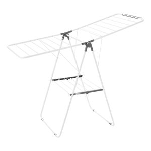 Stendibiancheria Pieghevole in Metallo a 2 Livelli con 21 Aste e Clip per Calzini, Altezza Regolabile - Product Image 1