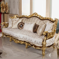 Canapé d'angle sectionnel de luxe en bois massif sculpté, style antique français, avec rembourrage en éponge, pour villa, salon, appartement, hôtel