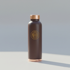 Venta al por mayor de fábrica, botella de agua de cobre metálico de 950ml, cobre puro a prueba de fugas, impresión esmaltada sin BPA, diseño Premium - Product Image 6