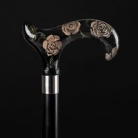 Bâton de marche en résine et bois, design floral FD-2293, léger, durable, écologique, capacité personnalisée, randonnée, extérieur, usage domestique