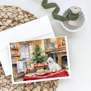 Coton De Tulear Christmas Cookies <b>Greeting</b> <b>Cards</b> Pack 8 Whimsical A7 Size 5x7 Blank <b>Note</b> <b>Cards</b> with Envelopes - Product Image 2