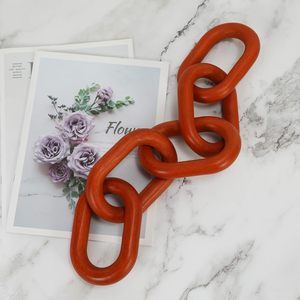 Wood Chain Link Decor Wooden Decorative Chain Home Decor Accents, Decor, Shelf Decor Aesthetic, Modern Bookshelf <b>Table</b>. - Product Image 4