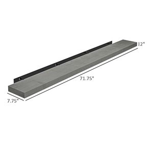 Mensola Rustica Grigia in Legno di Abete, Sospesa a Parete, 72 Pollici - Product Image 3