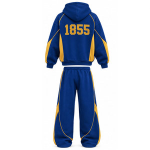 Conjunto de chándal Sigma Chi, sudadera con capucha y pantalones largos con letras griegas en azul y dorado, conjunto informal 1855 - Product Image 6