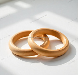 Bracelet en bois naturel écologique simple pour femmes, léger, fait à la main, style bohème moderne, bijoux - Product Image 3