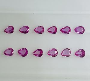 Saphir rose naturel de haute qualité, chauffé, taille calibrée 5x4mm, coupe ovale en forme de poire, pierres précieuses en vrac pour la fabrication de bijoux - Product Image 1