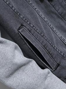 Denim Hoodie <b>Jacket</b> for <b>Men's</b> Front Button Closure <b>Long</b> Sleeve Zipper Denim Vintage Denim <b>Jacket</b> <b>jacket</b> for <b>men</b> - Product Image 3