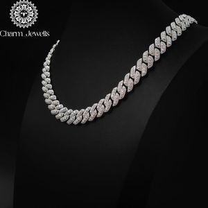 สร้อยคอ Charm Jewells แบบ unisex ประดับเพชรโมอิสซาไนต์ทรงกลมเจียระไนแบบ Brilliant Cut ดีไซน์เรขาคณิต ชุบทอง 14K เงินแท้ 925 รับรองโดย IGI สไตล์ฮิป - Product Image 2