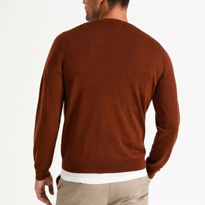 Pull en laine/acrylique noir uni respirant pour homme, à manches longues, pour l'hiver - Product Image 5