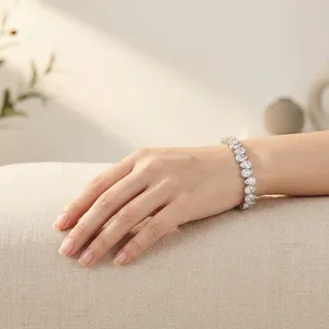 Pulsera de tenis con diamantes de corte pera cultivados en laboratorio para mujer, claridad F VVS2, certificado IGI, precio mayorista, joyería de boda para mujer - Product Image 2