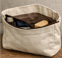 Dompet Kantong Kain Katun Kustom Tas Makeup dengan Ritsleting Ramah Lingkungan Portabel Dapat Digunakan Kembali Penyimpanan Hadiah Pilihan Logo Kustom