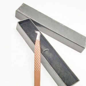 Pince à épiler pour extensions de cils en acier inoxydable à prise diamantée durable, revêtement en poudre marron, logo personnalisé, outil de volume pointu - Product Image 5