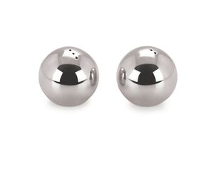 Luxury Mirror-Finish Stainless Steel Ball Shaker <b>Set</b> <b>Salt</b> & <b>Pepper</b> Dispenser Kit with Lemon <b>Salt</b> & <b>Pepper</b> - Product Image 2