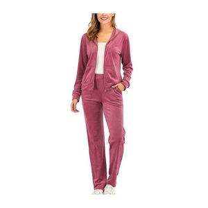 Women's Athletic Zipper Tracksuit Breathable Sweatshirt and Jogger Pants Set for Exercise Travel Relaxation - Product Image 5