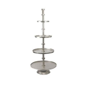 Stylish Metal 5 Tier <b>Cake</b> <b>Stand</b> For Birthday Dessert Presentation With Beautiful Multi Level Display Design - Product Image 1