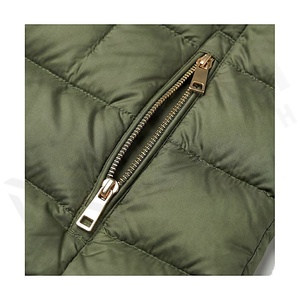 Hooded Quilted Jacket Women Winter Windproof Full Sleeve Olive Green Polyester Filling Zipper Closure - Product Image 5