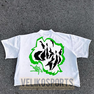 Camiseta de gran tamaño de ropa de calle de algodón, camiseta de peso pesado con serigrafía de alta calidad hecha a medida para hombres, estilo holgado - Product Image 4