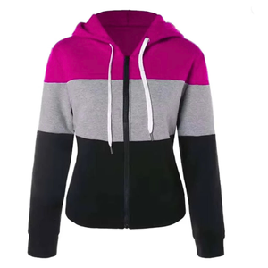 Sweat-shirts à capuche en polaire pour femmes, couleur personnalisée, hiver, 100% polyester, fermeture éclair, doublure, séchage rapide, haute qualité, vente en gros - Product Image 4