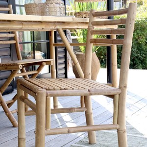 Natural Bamboo Dining <b>Chair</b> Handmade Bamboo <b>Chair</b> Eco Friendly Bamboo Furniture for Dining Room Kitchen Cafe Restaurant - Product Image 2