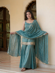 Indian Pakistani Salwar Kameez <b>Set</b> Heavy Embroidery Mirror Work Dupatta Traditional Ethnic Wear - Product Image 1