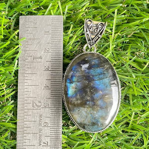 Colgante de Plata de Ley 925, colgante de piedras preciosas de labradorita, joyería hecha a mano, joyería de labradorita, regalo para ella - Product Image 5