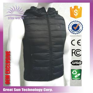 Customized Unisex Lightweight 5V 12V <b>USB</b>-C or Type-C <b>Heated</b> Vest with Detachable Hood - Product Image 6
