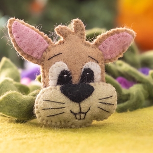 Lot de décorations suspendues artisanales pour le printemps, têtes de lapins de Pâques en feutre Goofy pour enfants, vente en gros - Product Image 6