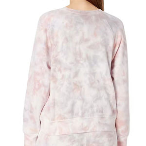 Conjunto de Sudadera Oversize Tie Dye para Mujer, Manga Larga, Tejido de Algodón y Fibra de Bambú, Transpirable, Pantalones Cortos de Pijama de Verano con Bolsillos - Product Image 2