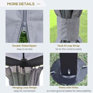 10ft X 13ft Gray As Patio Gazebo Durable Canopy & Pergola for Outdoor Entertaining - Product Image 4