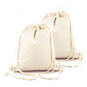 Mochila de Algodón con Cordón, Ecológica, Tejida, Color Natural, Diseño Simple para Uso en Exteriores, Mejor Precio, Venta al Por Mayor, OEM - Product Image 4