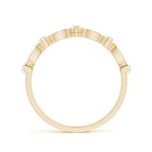 Bague de fiançailles et de mariage minimaliste en or 10K 14K 18K et argent 925 935 avec diamants de laboratoire taille feuille et diamants taillés pour femme - Product Image 4