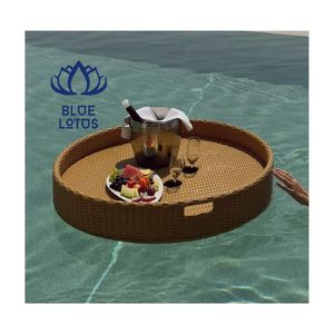 Bandeja Flotante de Ratán 2026 de Primera Calidad para Servir en Piscinas y Decoración Fotográfica en Resorts, Tejido Premium, Seguro al Tacto y Duradero - Product Image 1