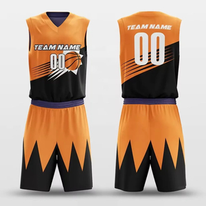 Fully Heat-Transfer Printed Customized <b>Orange</b> Regular Fit Adult Basketball Jersey Set Breathable Quick Dry Polyester Sportswear - Product Image 1