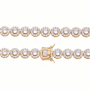 <b>Iced</b> <b>Out</b> Moissanite Tennis <b>Chain</b> Necklace Luxury Round Brilliant Cut Fashion Jewelry for Men Women Daily Wear - Product Image 3