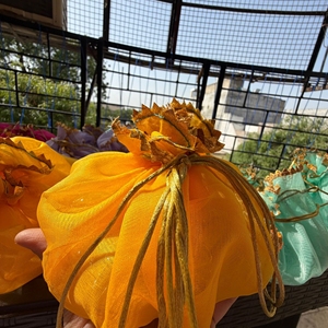 Bolsa de Regalo Hecha a Mano con Cordón de Organza para Regalos de Boda, Joyería, Frutos Secos, Shagun y Recuerdos Festivos - Product Image 4