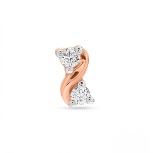 Piercing de nez en or rose 14 carats avec diamant, design minimaliste, sertissage griffe, taille brillant rond, pour femme, usage quotidien - Product Image 4