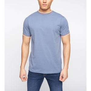 T-shirts Homme Col Rond Manches Courtes 100% Coton Uni Décontracté Coupe Classique Léger Respirant Impression Personnalisée Prix Usine OEM - Product Image 4