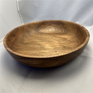 Tazón para Servir Hecho a Mano de Madera de Nogal, Ecológico, Grande, Redondo, para Ensaladas, Frutas y Bocadillos, Utensilios de Cocina Rústicos Decorativos - Product Image 1