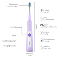 Cepillo de Dientes Eléctrico Sónico con Cerdas Suaves Inteligentes, Resistente al Agua IPX7, Apto para Autocaravanas, 3 Modos, Blanqueamiento Dental para Niños