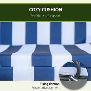 Stripe-Patterned Porch <b>Swing</b> with Canopy Cushioned Metal <b>Frame</b> for Backyard Patio Use - Product Image 6