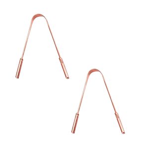 Grattoir à langue en cuivre antique en forme de U, poli, outil d'hygiène buccale pour le bien-être holistique ayurvédique - Product Image 3