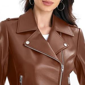 Trendy Fashion Wholesale Women Leather <b>Jackets</b> Stand Collar Winter wear Women Leather <b>Jackets</b> Genuine - Product Image 3